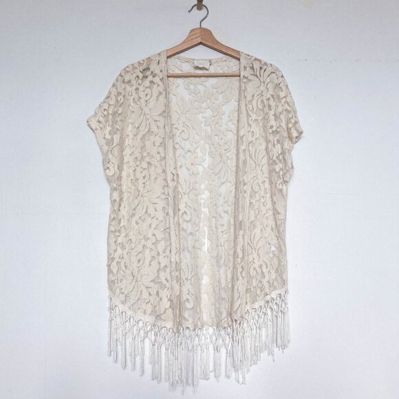 Lush Tops - Lush Cream Lace Top
